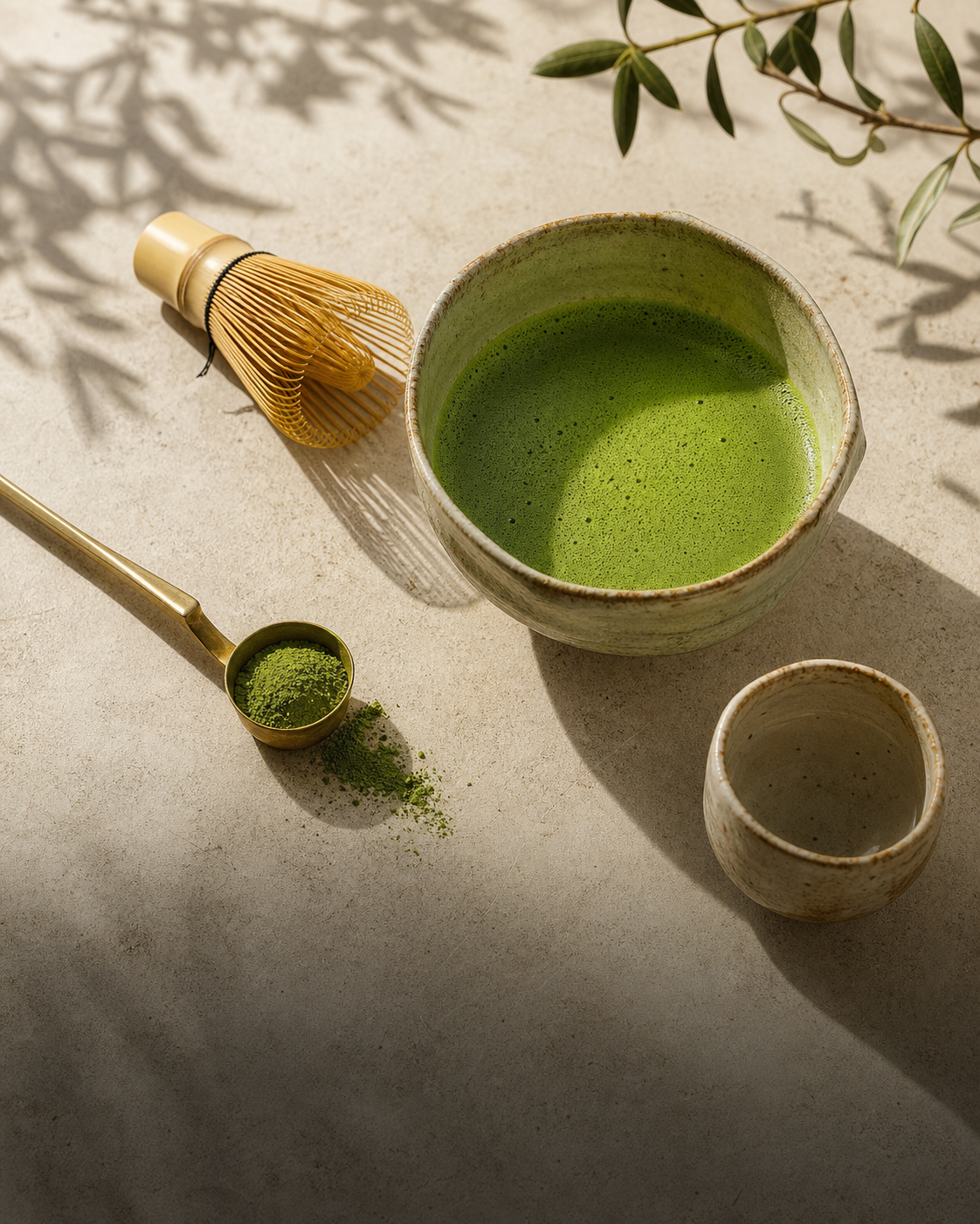 Millatte Homepage Concept 3 Ceremonial matcha and bamboo whisk